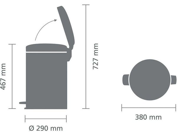 Brabantia NewIcon Pedálos Kuka - 20L - Sárga