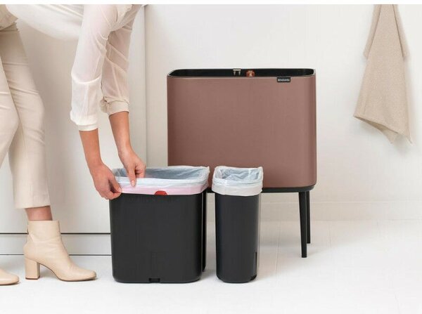 Brabantia Bo Touch Bin Szelektív Kukák - 34L, Szaténrózsaszín Taupe