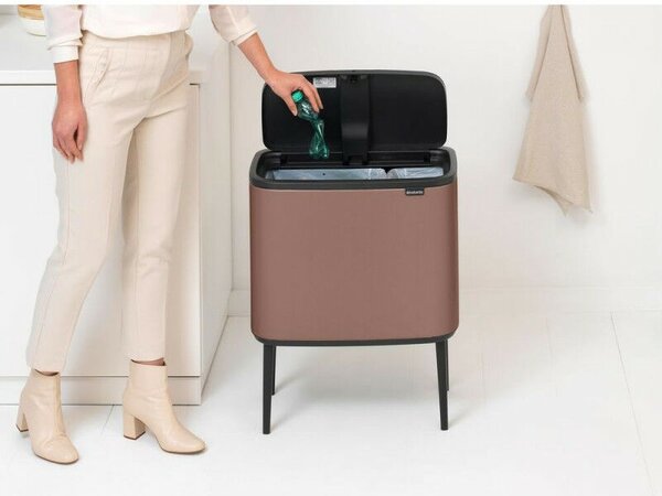 Brabantia Bo Touch Bin Szelektív Kukák - 34L, Szaténrózsaszín Taupe