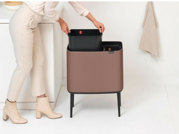 Brabantia Bo Touch Bin Szelektív Kukák - 34L, Szaténrózsaszín Taupe