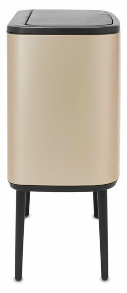 Brabantia Bo Touch Bin nyomófedeles hulladékgyűjtő, magasított, lábakon álló, műanyag tartály, 36L - R méret, acél, aranyfényű - 304583