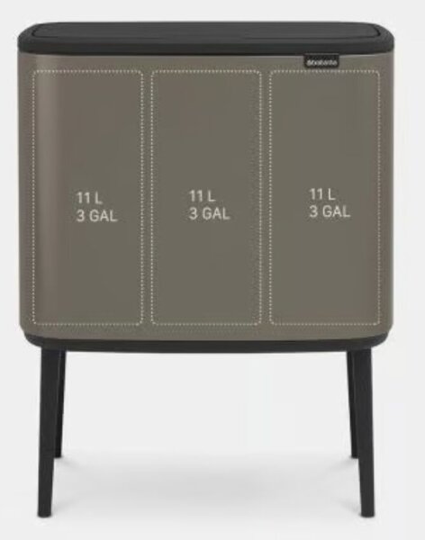 Brabantia Bo Touch Bin Szelektív Kupa - 3x11L - Platinaszürke