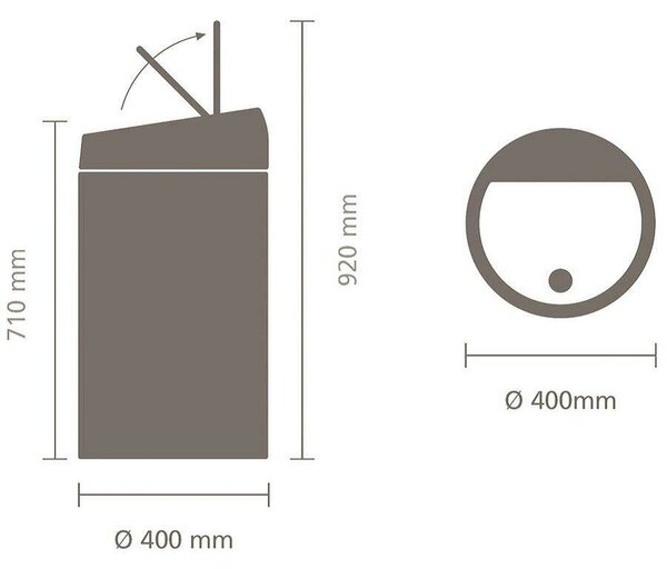 Brabantia Touch Bin - Nyomófedeles Szemetes - 60L - Platinaszürke