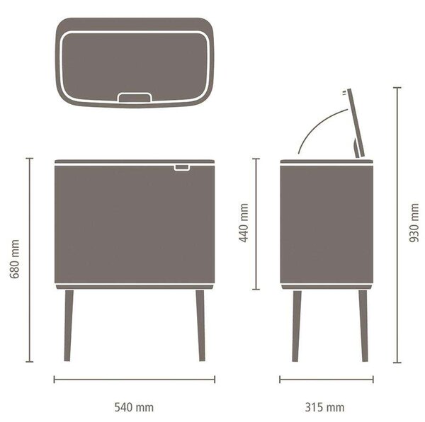 Brabantia Bo Touch Bin - Nyomófedeles Szemetess - 36L