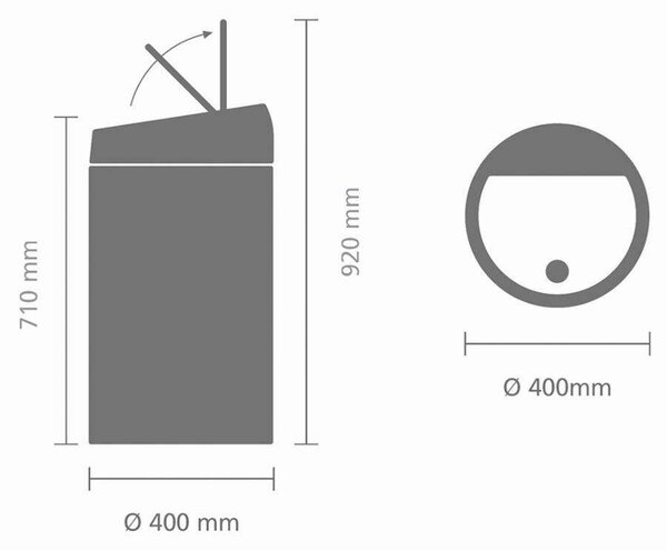 Brabantia Touch Bin - Nyomófedeles Szemetes - 60L XXL