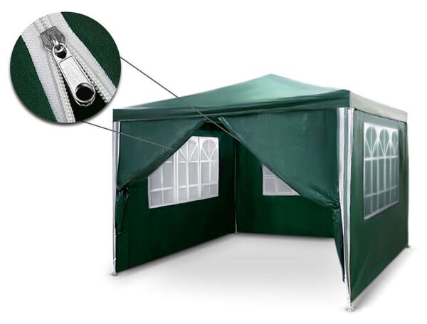 Plonos kerti pavilon kerti sátor 3x3m, zöld (4935)
