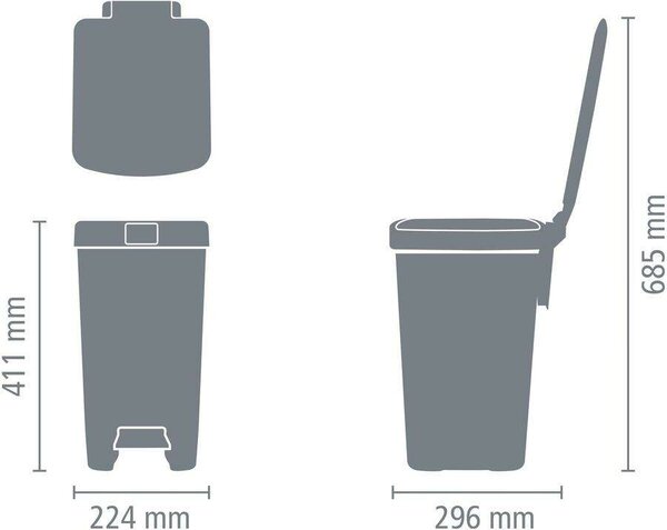 Brabantia StepUp Szelektív Hulladékgyűjtő - 3x16L