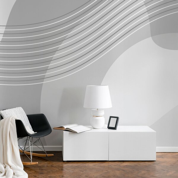 Fotótapéta Szürke és fehér háttér fehér vonalakkal, Absztrakt fotótapéta, Népszerű fotótapéta, w00826v1 - Tapeko.hu