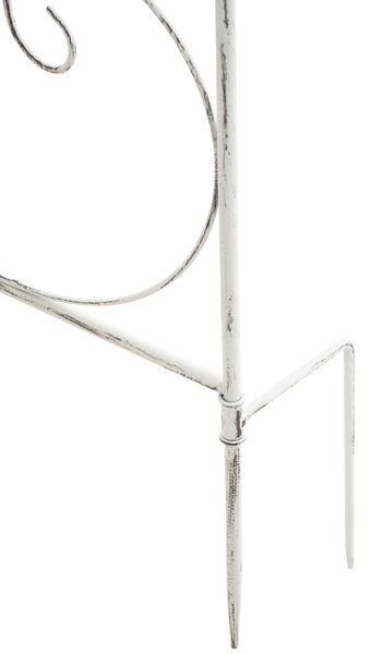Fém Kertdísz - Növényszövető Kerítés - Antik Fehér - 133 cm