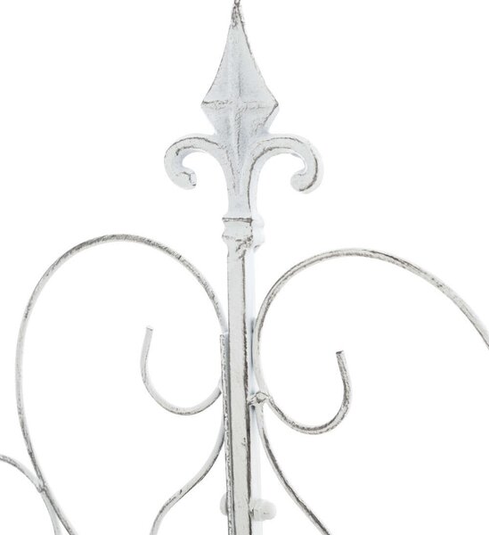 Fém Kertdísz - Növényszövető Kerítés - Antik Fehér - 133 cm