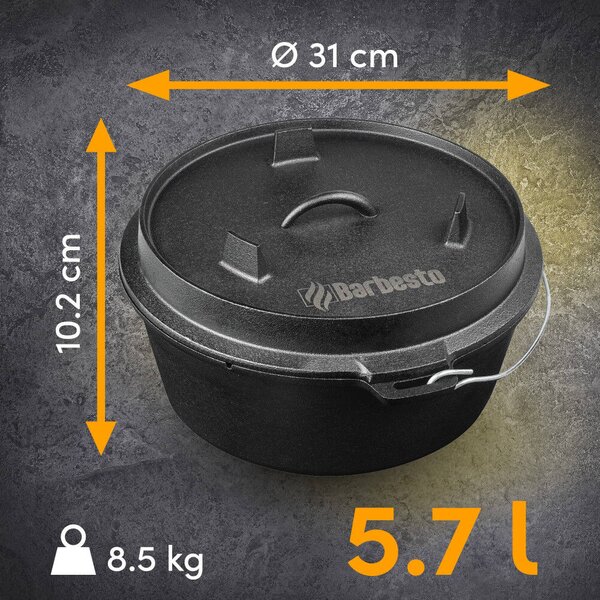 Dutch Oven Öntöttvas Főzőedény - 5,7 Liter