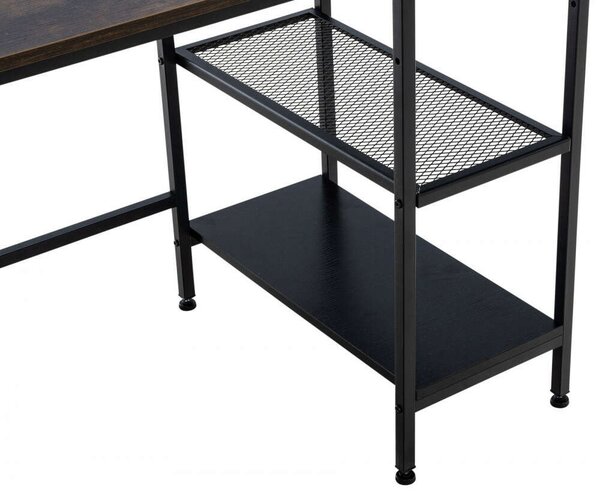 Oviedo íróasztal fekete-barna 76x120x60 cm 317833
