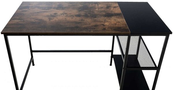 Oviedo íróasztal fekete-barna 76x120x60 cm 317833