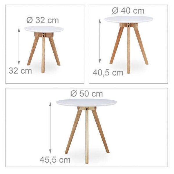Skandináv design dohányzóasztal diófa 3 db-os szett 10020644