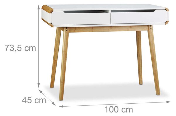 Skandináv Íróasztal - Fehér - 100cm
