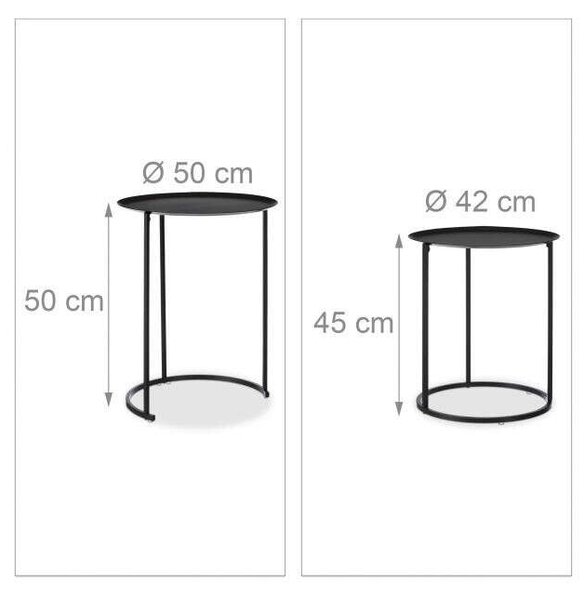Modern Dohányzóasztal Szett - 2 db - Antracit - Egymásba Rakható