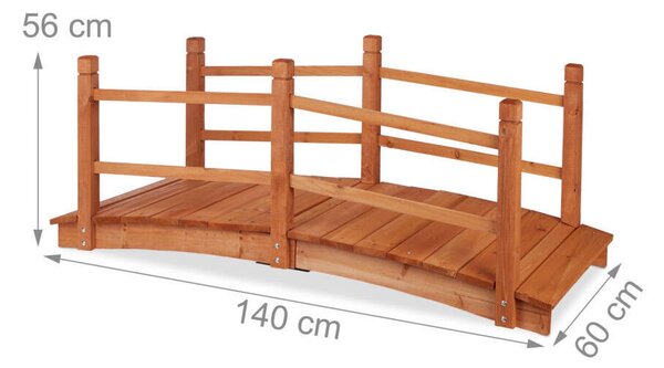 Kerti fahíd korláttal 140 cm , 56 x 140 x 60 cm