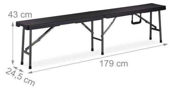 2 db Összecsukható Kerti Pad - 179 cm