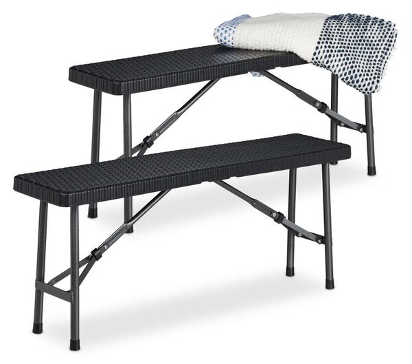 2 db Hajtogatható Rattanhatású Kerti Pad - 100 cm