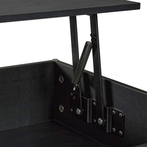 Modern Összecsukható Dohányzóasztal - Tárolóval - Fekete