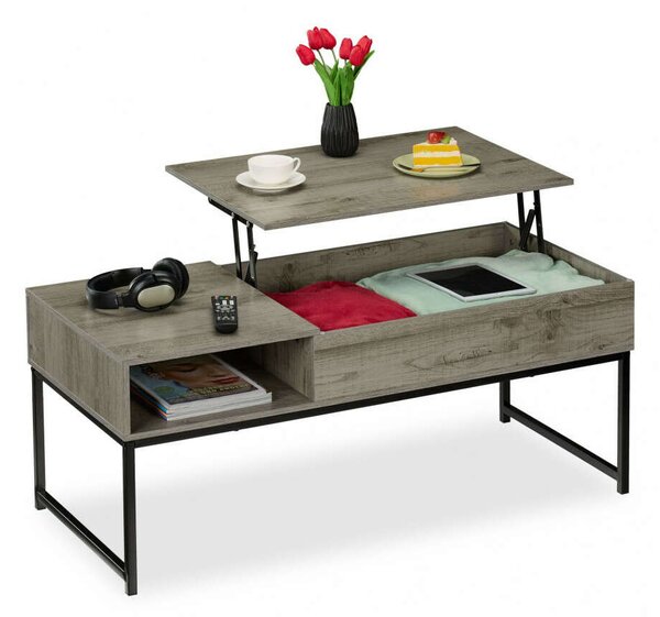 Modern Összecsukható Dohányzóasztal Tárolóval - 110cm