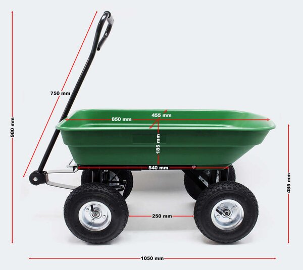 Robusztus Kerti Talicska - Billenő - 55L - 200kg