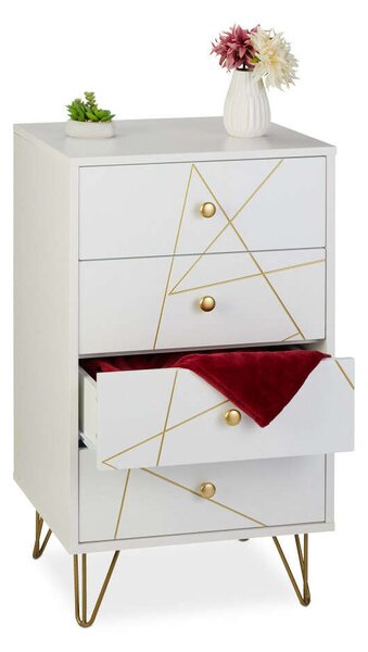 Elegáns Fehér Komód - 4 Fiók - 86x48x39 cm