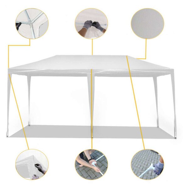 Toboli Pavilon, Kerti Sátor 3x6m, Fehér