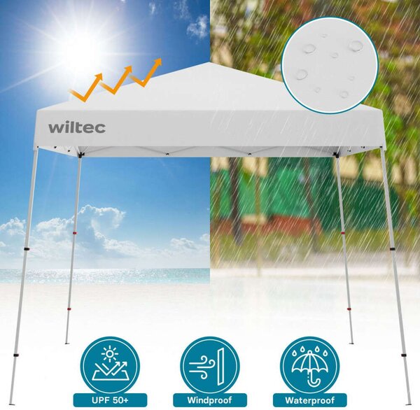Wiltec Összecsukható Pavilon - 2,5x2,5m - Fehér