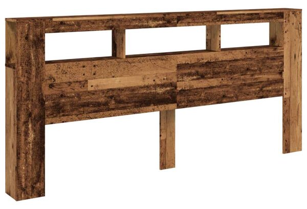 VidaXL antik fa színű szerelt fa LED-es fejtámla 220x18,5x103,5 cm
