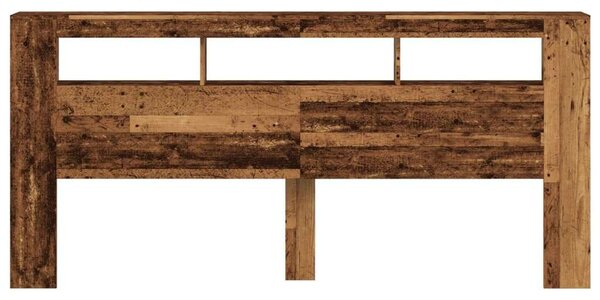 VidaXL antik fa színű szerelt fa LED-es fejtámla 220x18,5x103,5 cm
