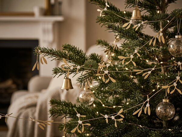 Karácsonyi girland GOLD MISTLETOE 5 m, arany