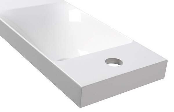 Sapho Sapho, AGOS mosdó 80x22cm, öntött márvány, fehér, bal / jobb, AS080