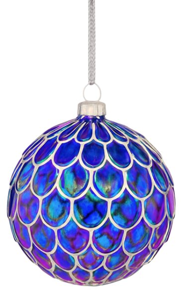 Üveg karácsonyi dísz ENCHANTED 10 cm, kék