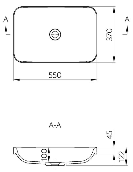 Sapho Sapho, ASTORIA mosdó 55x37cm, öntött márvány, fehér, 55033