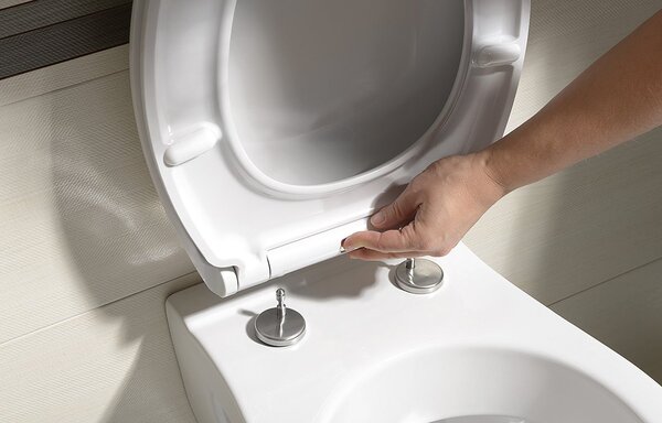 Sapho Sapho, AVVA Slim WC-ülőke lassú zárással, fehér / króm, 100787