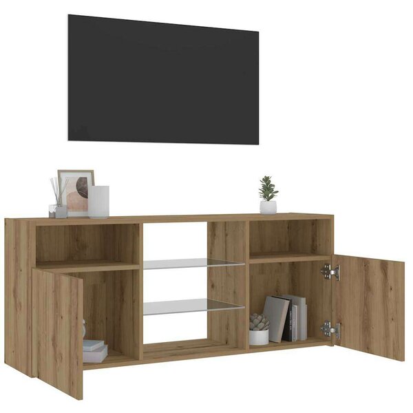 VidaXL Tölgyfa TV Szekrény LED-del - 120cm