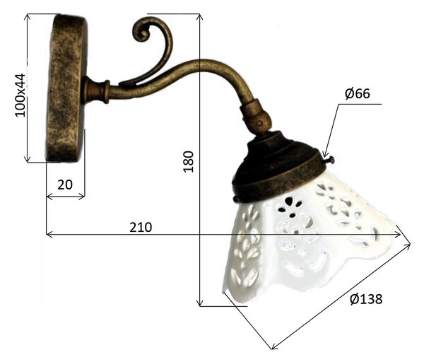 Sapho Sapho, BARI lámpa E14, 40W, 230V, kerámia búra, bronz, MC811