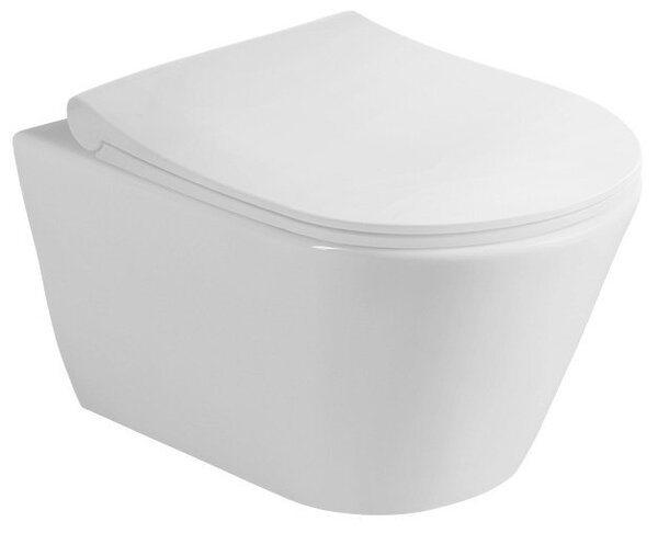 Sapho Sapho, AVVA Slim WC-ülőke lassú zárással, fehér / króm, 100787