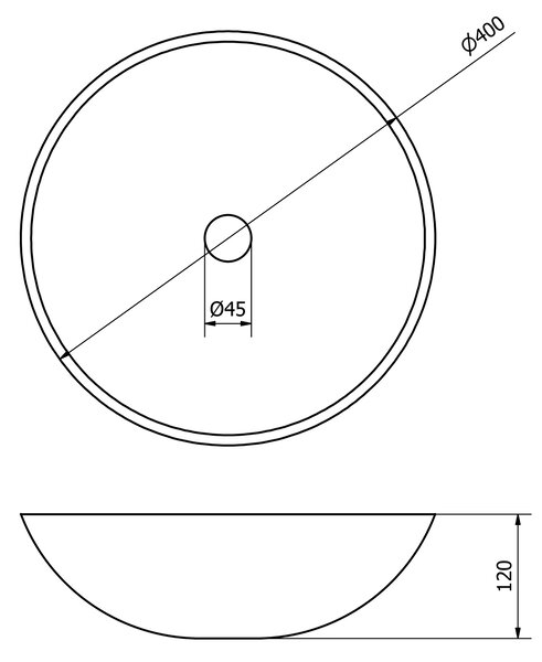 Sapho Sapho, BLOK kő mosdó átmérője 40cm, fehér márvány, polírozott, 2401-34