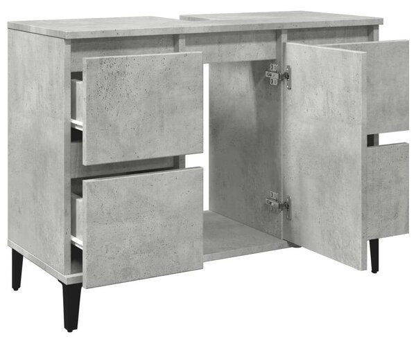 VidaXL Mosdószekrény - Betonszürke - 80x33x60 cm
