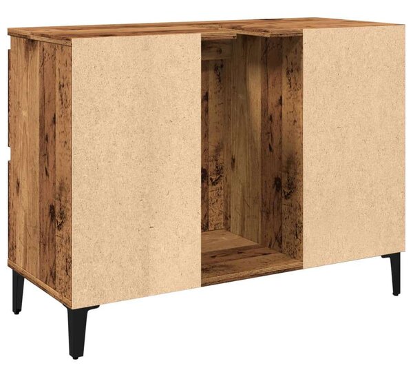 Vidaxl Antik Fa Mosdószekrény 80cm