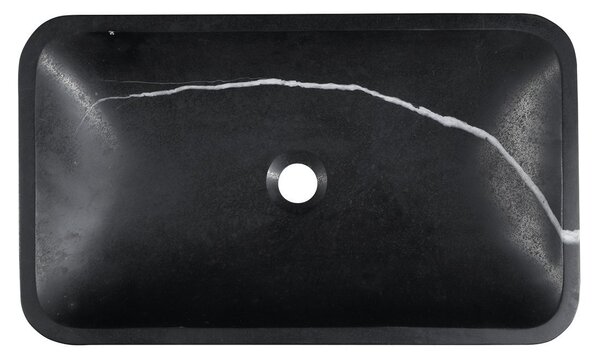 Sapho Sapho, BLOK kő mosdó 60x11x35 cm, fekete Marquin, matt, 2401-39