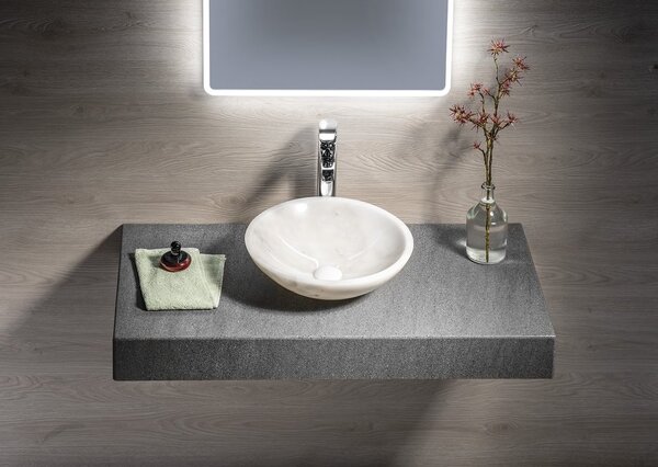 Sapho Sapho, BLOK 1 kő mosdó átmérője 40cm, matt sötét kő, 2401-02