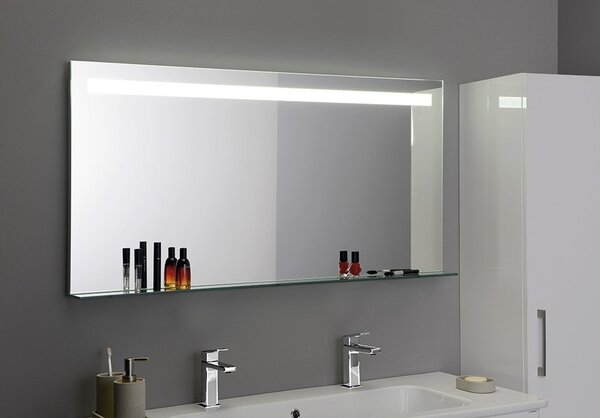 Sapho Sapho, BRETO LED háttérvilágítású tükör, üvegpolc, 1200x608mm, BT120