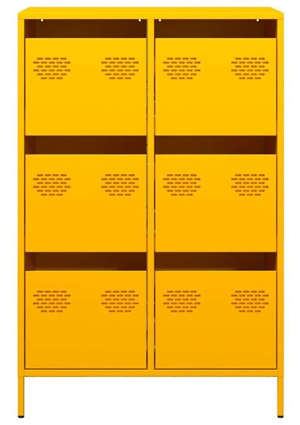VidaXL Fém Fiókos Szekrény - Mustársárga - 6 Fiókos - 68x39x101,5cm