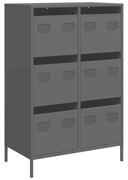 VidaXL fekete acél magasszekrény 68 x 39 x 101,5 cm