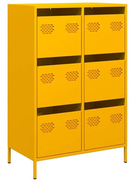 VidaXL Fém Fiókos Szekrény - Mustársárga - 6 Fiókos - 68x39x101,5cm