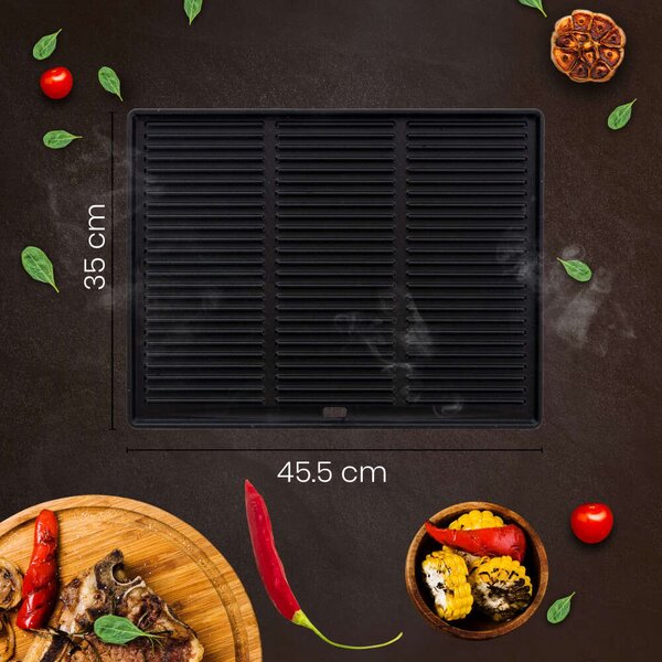 Grilltálca kétoldalas grill lap 45,5x35 cm antracit 308049