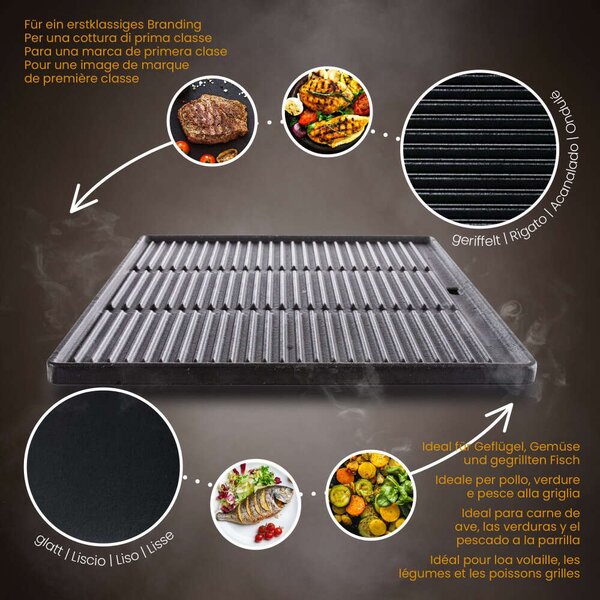 Grilltálca kétoldalas grill lap 48,5x40cm antracit 161579845